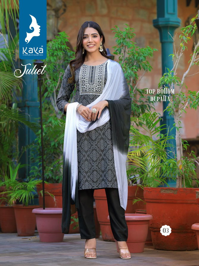 Juliet By Kaya Rayon Readymade Suits Catalog
